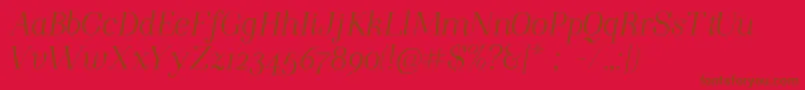 NightstillcomesItalicFinalSample Font – Brown Fonts on Red Background