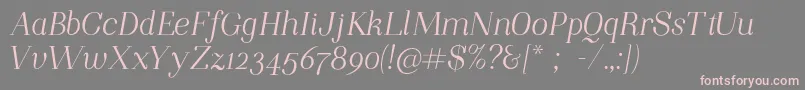 NightstillcomesItalicFinalSample-Schriftart – Rosa Schriften auf grauem Hintergrund