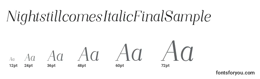 NightstillcomesItalicFinalSample Font Sizes