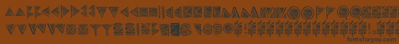 Touppeka-Schriftart – Schwarze Schriften auf braunem Hintergrund