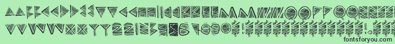 Touppeka Font – Black Fonts on Green Background