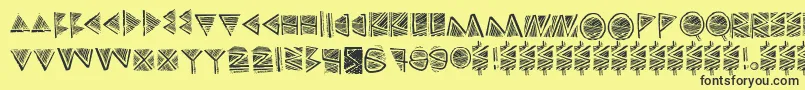 Touppeka Font – Black Fonts on Yellow Background