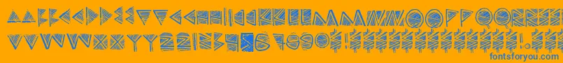 Touppeka Font – Blue Fonts on Orange Background