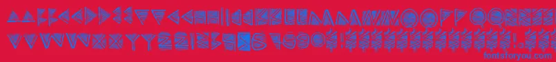 Touppeka Font – Blue Fonts on Red Background