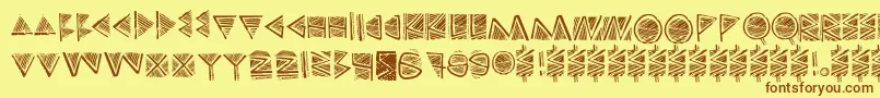 Touppeka Font – Brown Fonts on Yellow Background