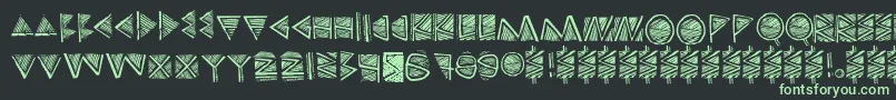 Touppeka Font – Green Fonts on Black Background