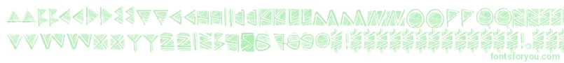 Touppeka Font – Green Fonts on White Background