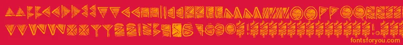 Touppeka Font – Orange Fonts on Red Background