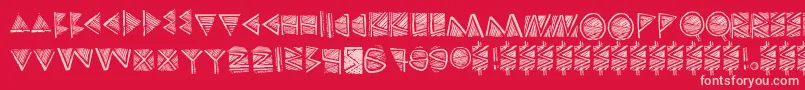 Fonte Touppeka – fontes rosa em um fundo vermelho