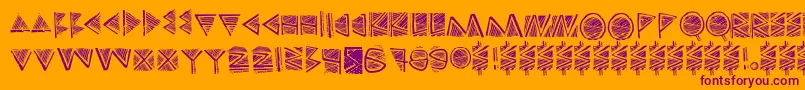 Touppeka Font – Purple Fonts on Orange Background