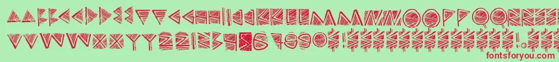 Touppeka Font – Red Fonts on Green Background