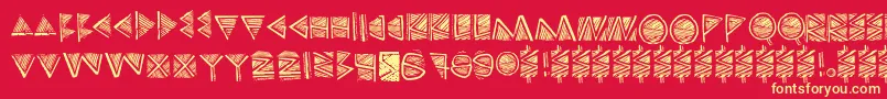 Touppeka Font – Yellow Fonts on Red Background