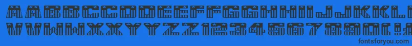 Шрифт UsaFlagNormala – чёрные шрифты на синем фоне