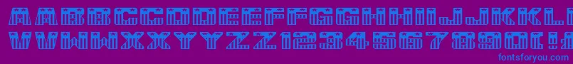 UsaFlagNormala-Schriftart – Blaue Schriften auf violettem Hintergrund