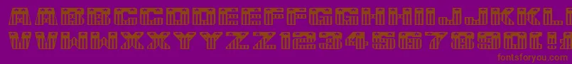 UsaFlagNormala-Schriftart – Braune Schriften auf violettem Hintergrund