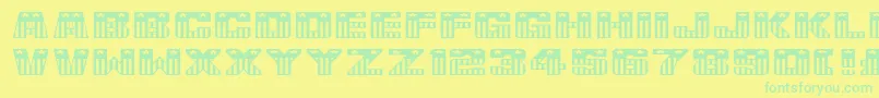 UsaFlagNormala-Schriftart – Grüne Schriften auf gelbem Hintergrund