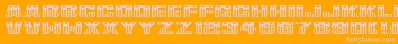 UsaFlagNormala-Schriftart – Rosa Schriften auf orangefarbenem Hintergrund