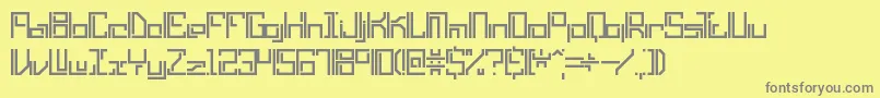 フォントLyneousl – 黄色の背景に灰色の文字