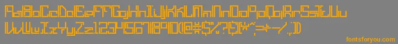 フォントLyneousl – オレンジの文字は灰色の背景にあります。