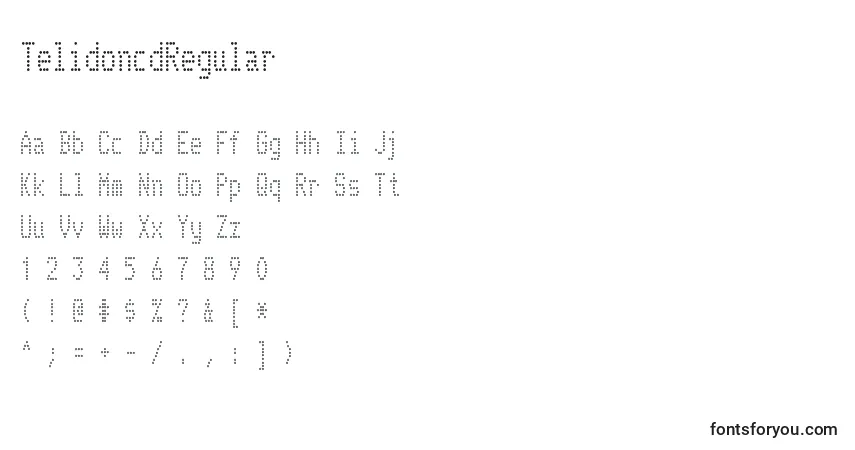 A fonte TelidoncdRegular – alfabeto, números, caracteres especiais