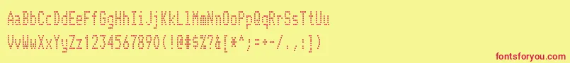 フォントTelidoncdRegular – 赤い文字の黄色い背景