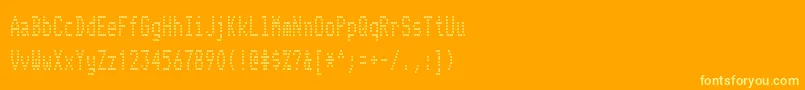 TelidoncdRegular-Schriftart – Gelbe Schriften auf orangefarbenem Hintergrund