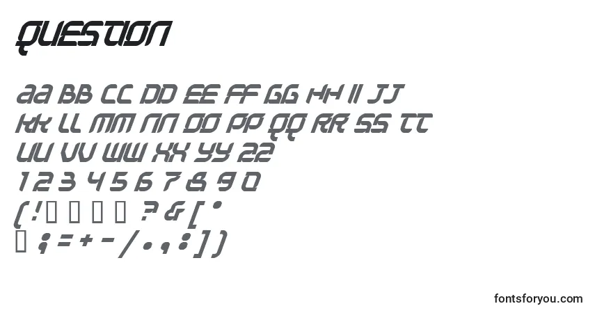 Шрифт Question – алфавит, цифры, специальные символы