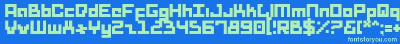 Drids Font – Green Fonts on Blue Background