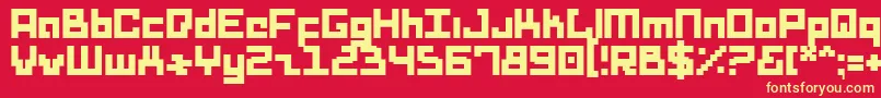 Drids Font – Yellow Fonts on Red Background