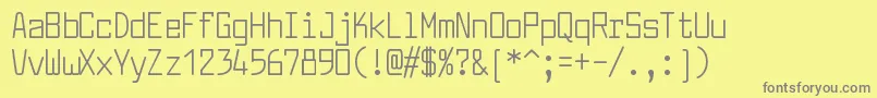 Шрифт LarabiefontcdRegular – серые шрифты на жёлтом фоне