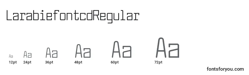 Размеры шрифта LarabiefontcdRegular