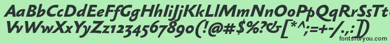 SebastianmediumBolditalic Font – Black Fonts on Green Background