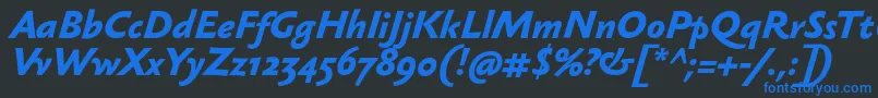 SebastianmediumBolditalic Font – Blue Fonts on Black Background