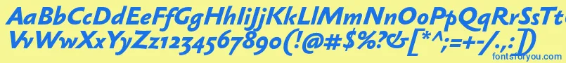 SebastianmediumBolditalic Font – Blue Fonts on Yellow Background