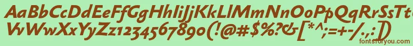 SebastianmediumBolditalic Font – Brown Fonts on Green Background