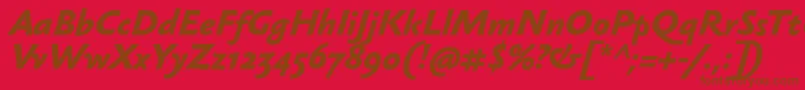 SebastianmediumBolditalic-Schriftart – Braune Schriften auf rotem Hintergrund