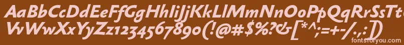 SebastianmediumBolditalic Font – Pink Fonts on Brown Background