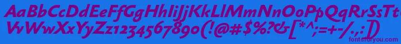SebastianmediumBolditalic Font – Purple Fonts on Blue Background