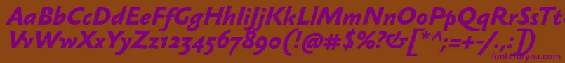 SebastianmediumBolditalic Font – Purple Fonts on Brown Background