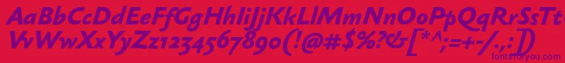 SebastianmediumBolditalic Font – Purple Fonts on Red Background