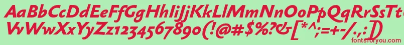 SebastianmediumBolditalic Font – Red Fonts on Green Background