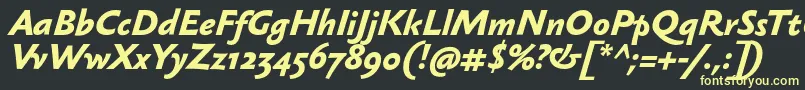 SebastianmediumBolditalic Font – Yellow Fonts on Black Background