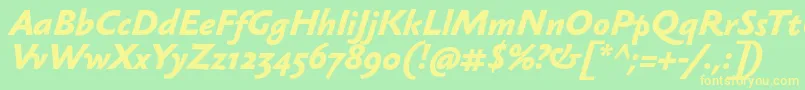 SebastianmediumBolditalic Font – Yellow Fonts on Green Background