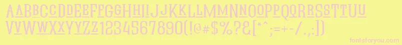 フォントQuasikl – ピンクのフォント、黄色の背景