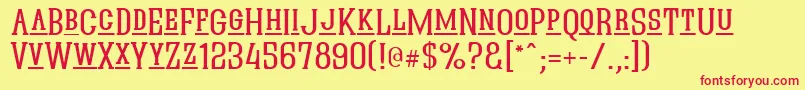 Quasikl Font – Red Fonts on Yellow Background