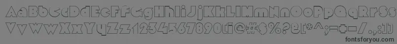 MekonOutlinealt-fontti – mustat fontit harmaalla taustalla