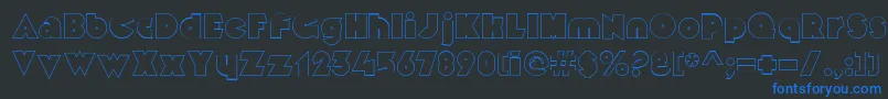 MekonOutlinealt Font – Blue Fonts on Black Background