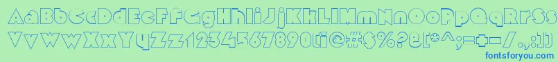 MekonOutlinealt Font – Blue Fonts on Green Background