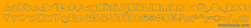 MekonOutlinealt Font – Blue Fonts on Orange Background