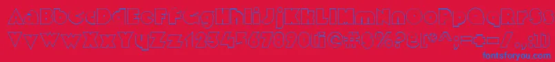 MekonOutlinealt Font – Blue Fonts on Red Background